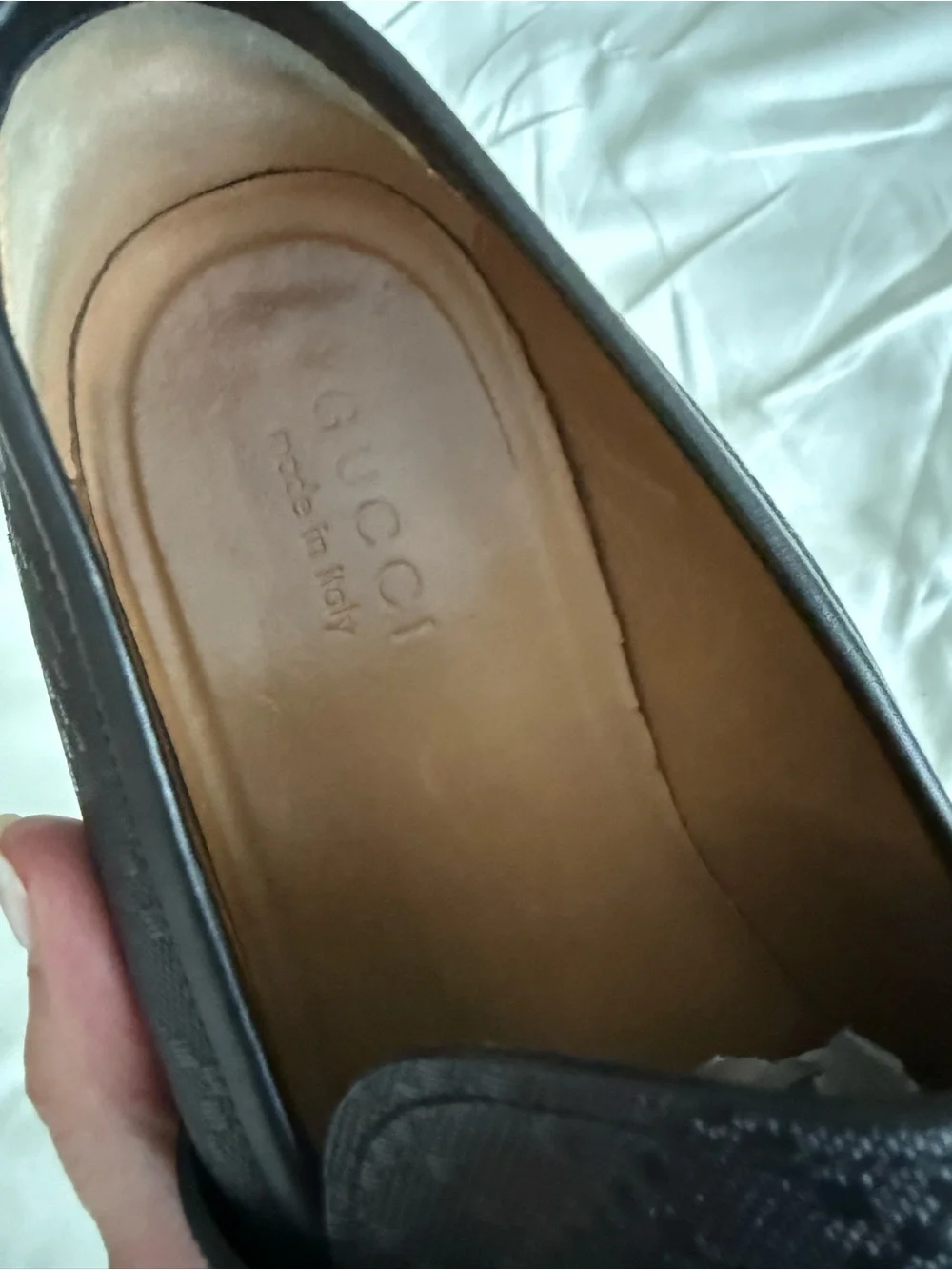 Gucci Black Leather Lux Diamante  Loafers